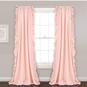 Lush Soft Pink Ruffled Curtains